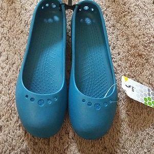 Crocs turquoise prima ballet flats